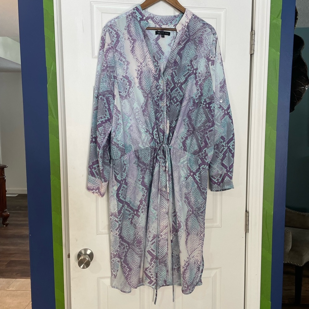 Mynt 1792 lavender snake print dress - 2XL